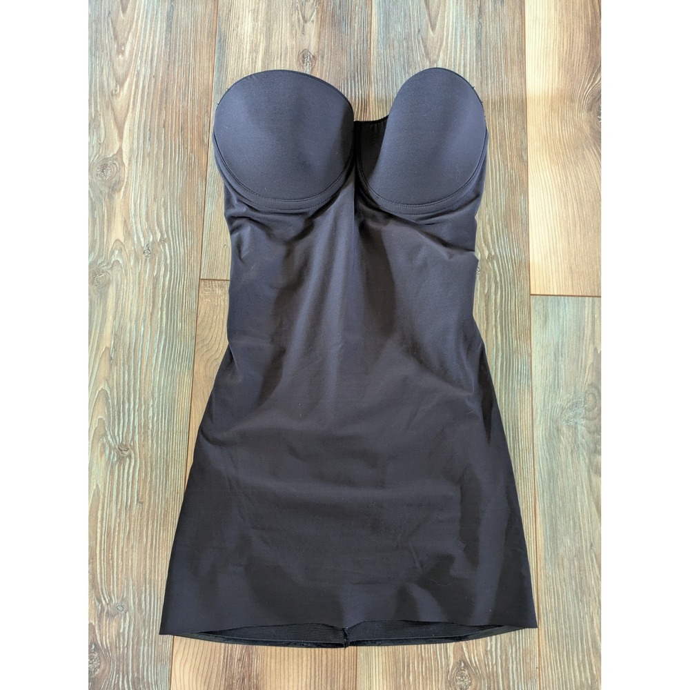 Ambrielle Wonderful Edge Strapless Convertible Shapewear Slip Solid Black 36D